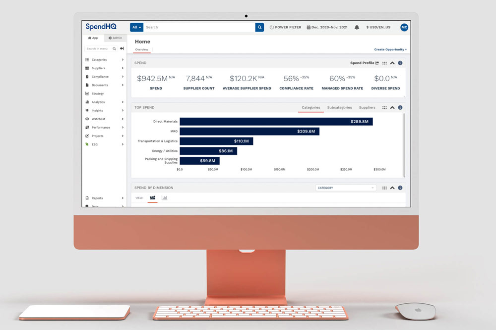 SpendHQ platform in device