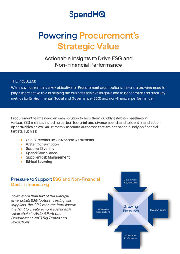 Brochure: Procurement Solutions to Drive ESG and Non-Financial Performance