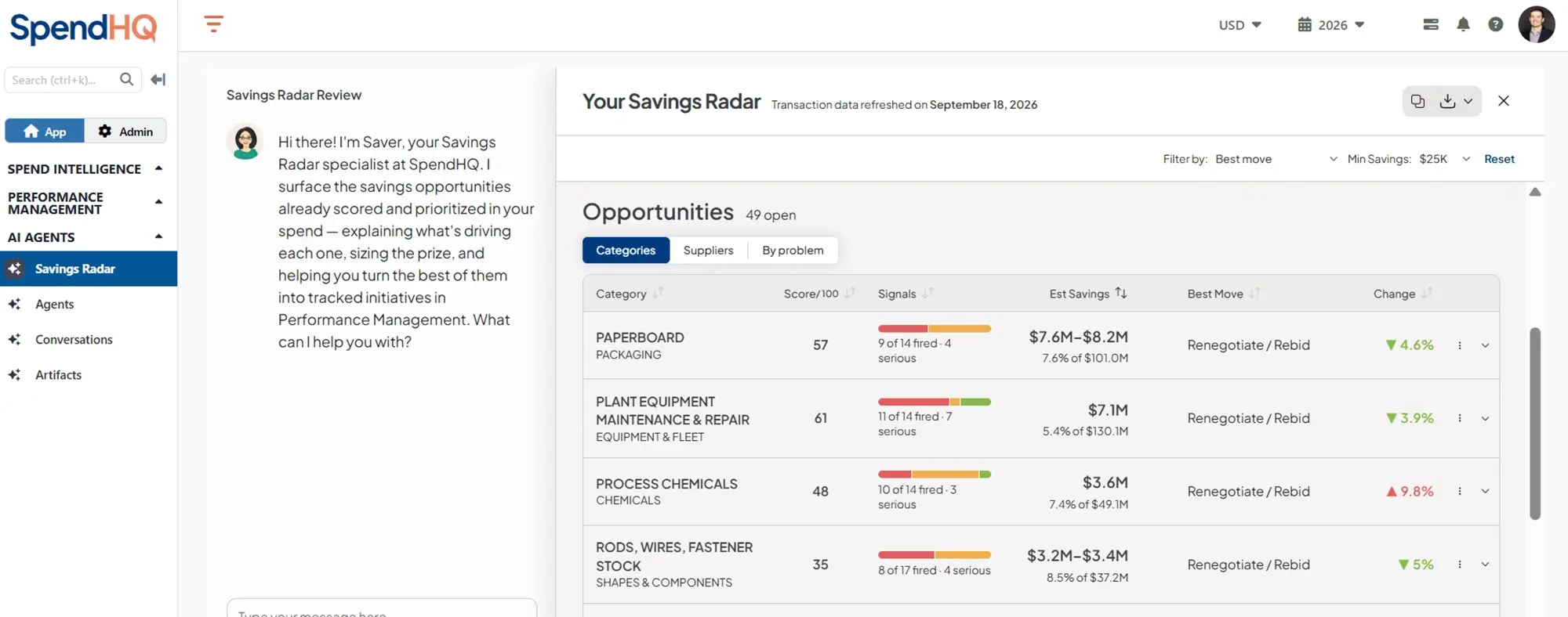 Savings Radar Product Screenshot